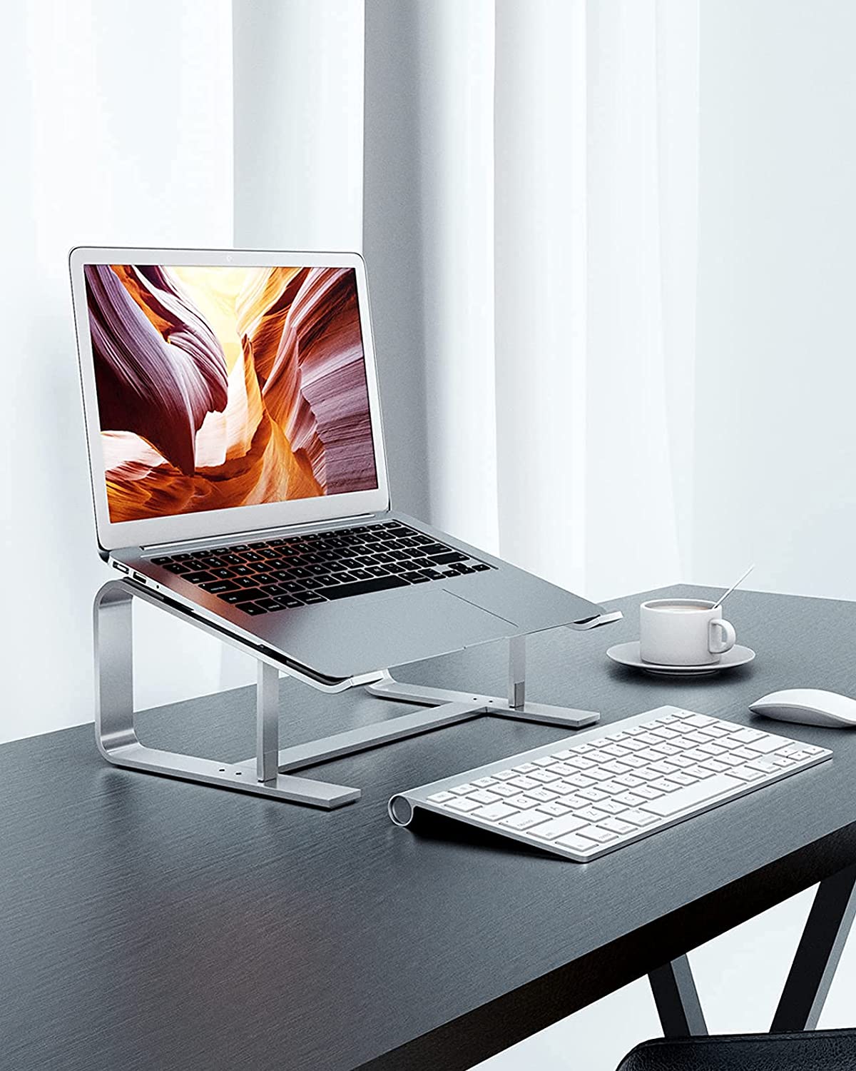 Laptop Stand, Aluminium Laptop Riser, Ergonomic Laptop Holder Compatible with MacBook Air Pro, Dell XPS...