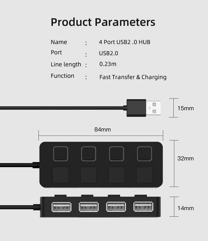 HUB Répartiteur multi-USB Hub Extension 4 ports