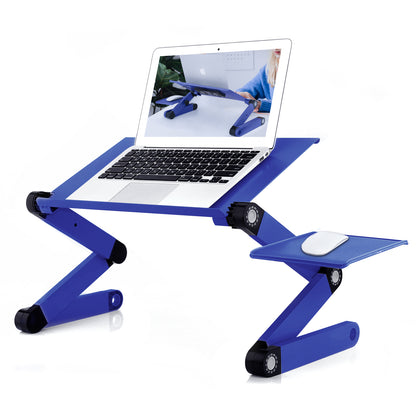 Adjustable Laptop Stand, RAINBEAN Laptop Desk with 2 CPU Cooling USB Fans for Bed