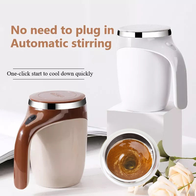 Tasse à café rechargeable avec agitateur automatique